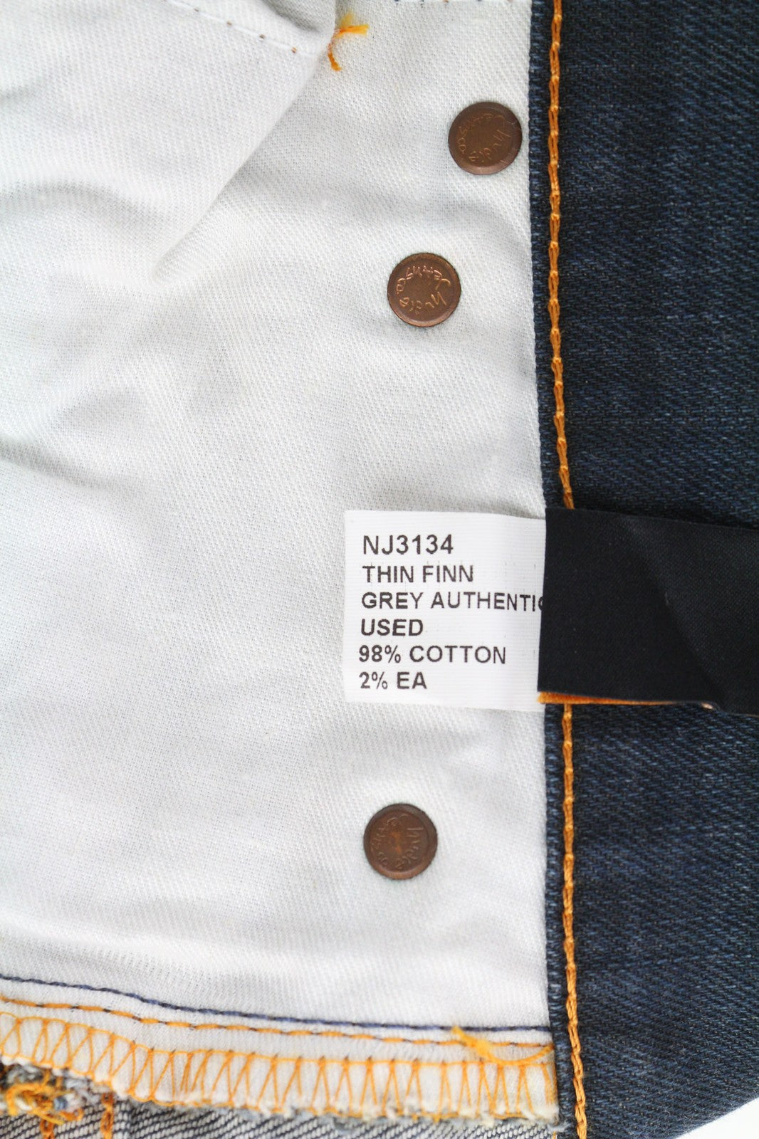 NUDIE JEANS ploni, pilki, autentiški, dėvėti vyriški W28/L32 blukinti mėlyni džinsai 