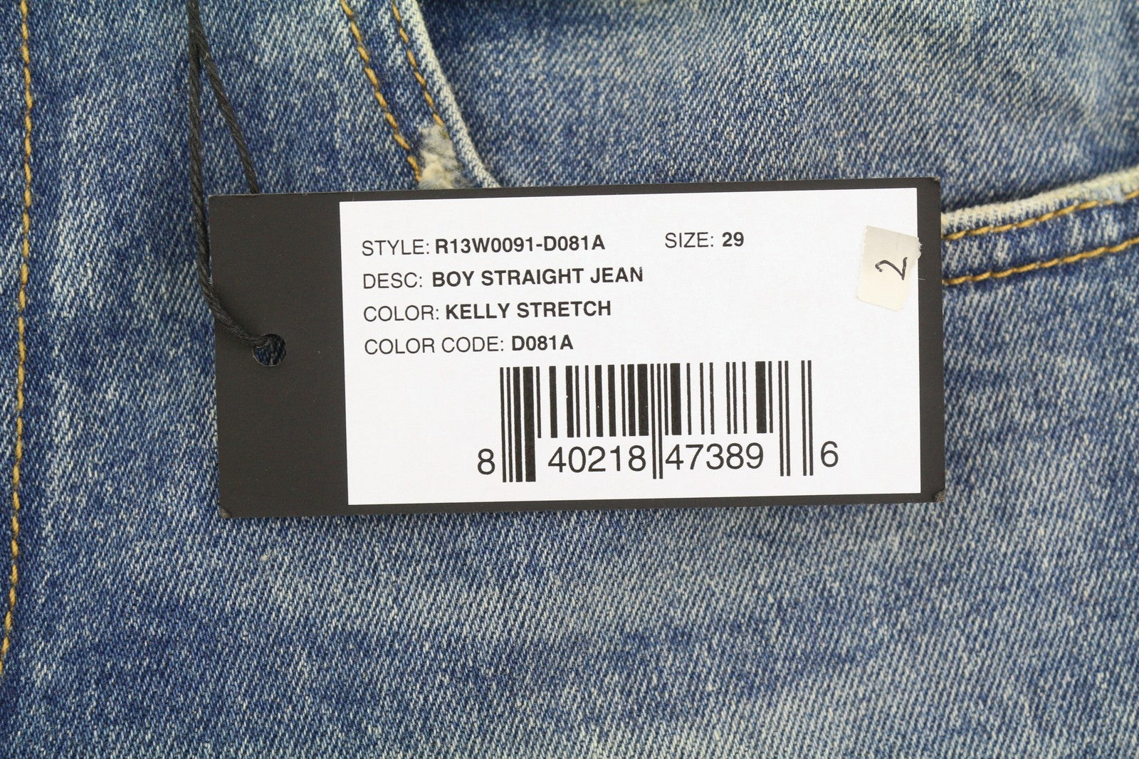 R13 berniukiški tiesūs moteriški džinsai 29 Kelly tamprūs trumpi užtrauktukai blukintos mėlynos spalvos RRP699 