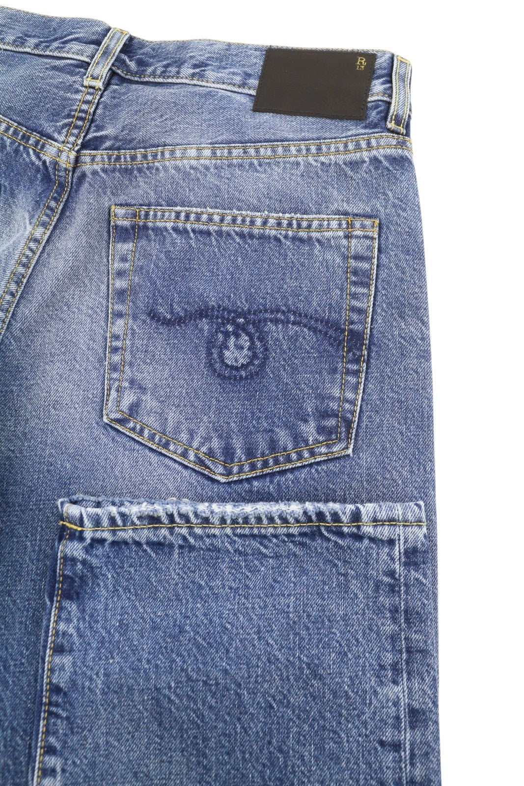 R13 Romeo Women Jeans 26 Hutton Blue Faded Denim Cropped Zip Fly FW25 RRP799