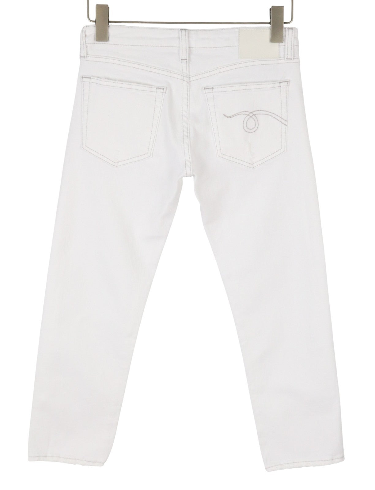 R13 Boy Straight Women Jeans 26 Bale White Cropped Ankle Zip Fly PS25 RRP499