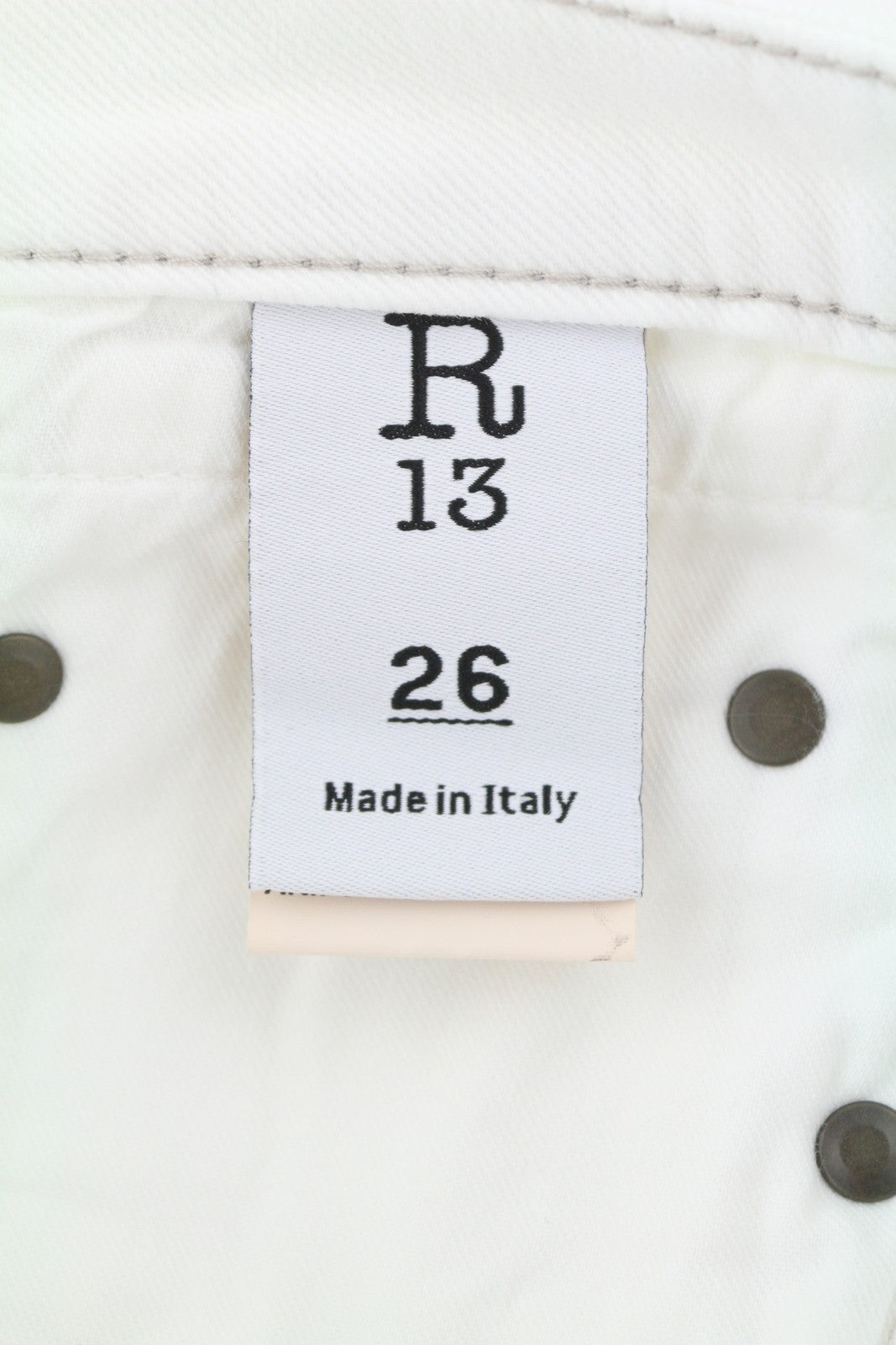 R13 Boy Straight Women Jeans 26 Bale White Cropped Ankle Zip Fly PS25 RRP499