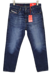 DIESEL 2020 D-Viker 09C64 Men Jeans W31/L30 Regular Fit Straight Leg Faded Blue