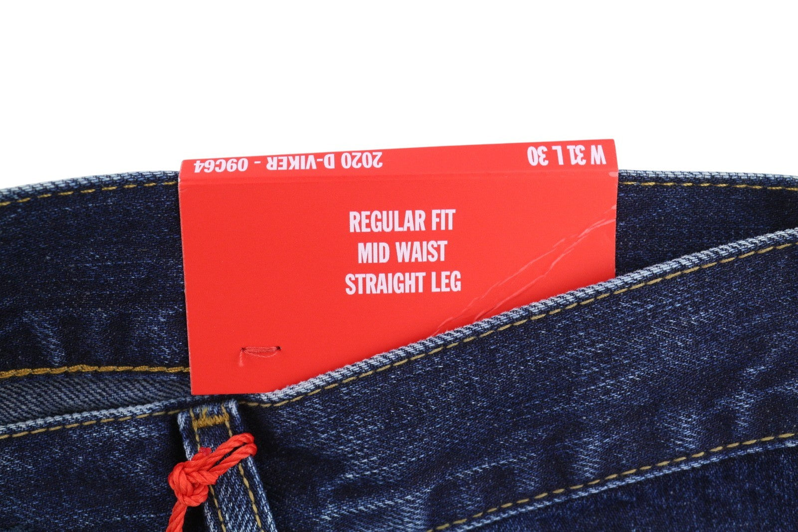 DIESEL 2020 D-Viker 09C64 Men Jeans W31/L30 Regular Fit Straight Leg Faded Blue