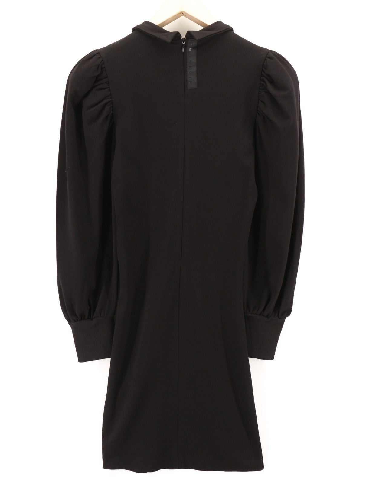 JOHN RICHMOND Women's Dress S Black Puff Sleeve Ruffle Polo Zip Mini Style