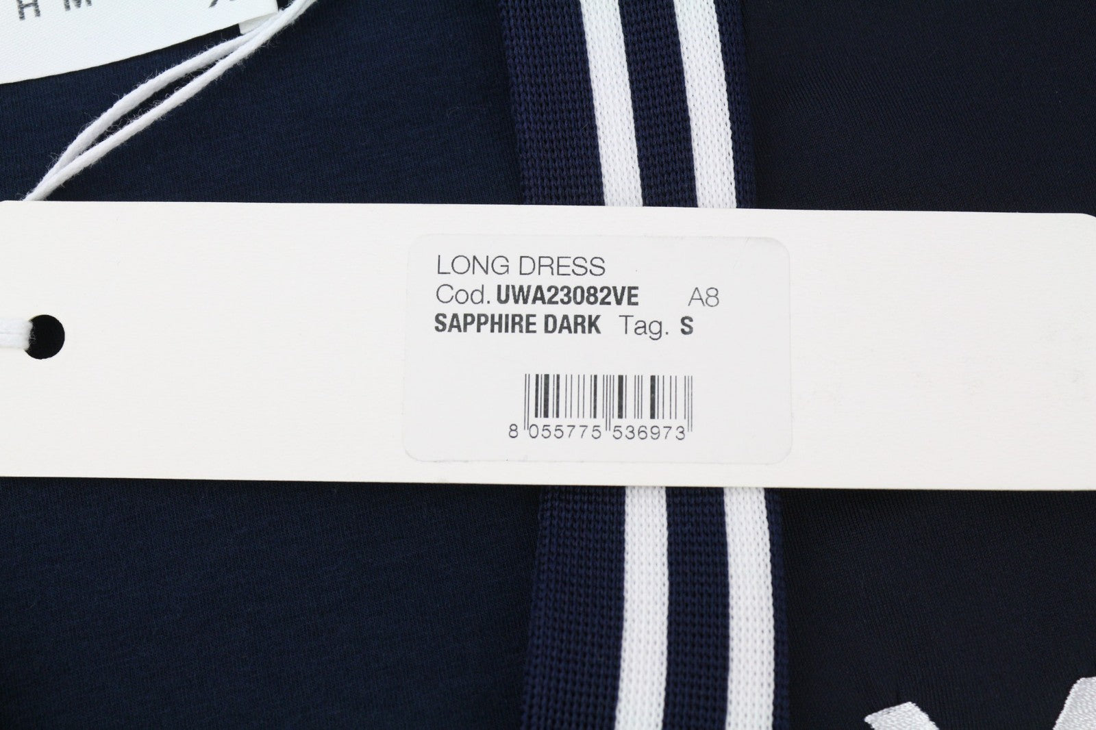 RICHMOND Women's Dress S Dark Blue V-Neck Long Sleeve Split Fitted Front Logo