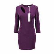 JOHN RICHMOND Women's Dress S Violet Glitter Fitted Long Sleeve Short Cut-Out