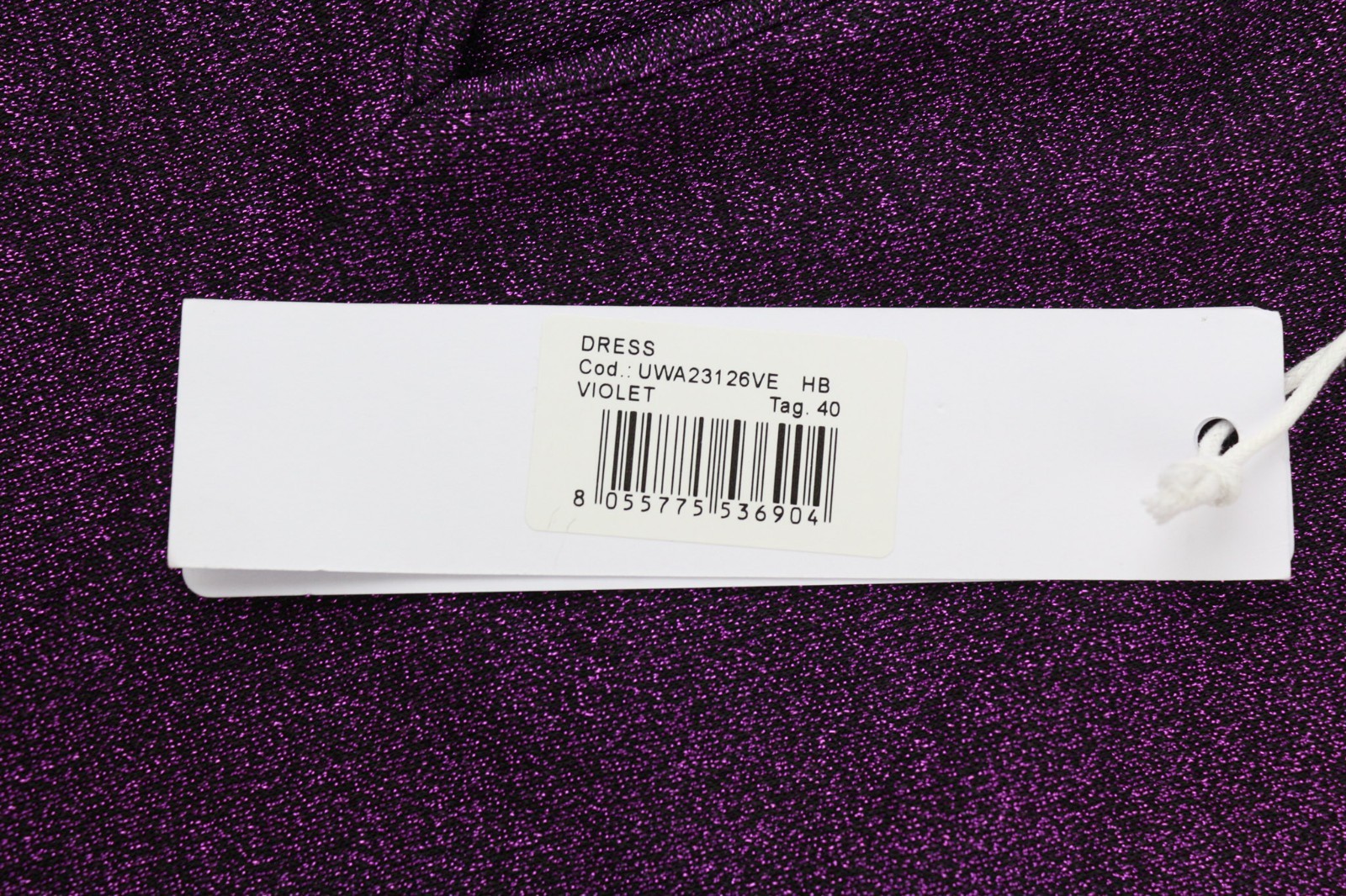 JOHN RICHMOND Women's Dress S Violet Glitter Fitted Long Sleeve Short Cut-Out