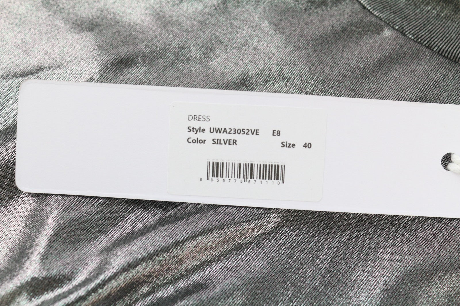 JOHN RICHMOND Women's Dress S Silver Shiny Long Sleeve Mock Neck Mini Fit