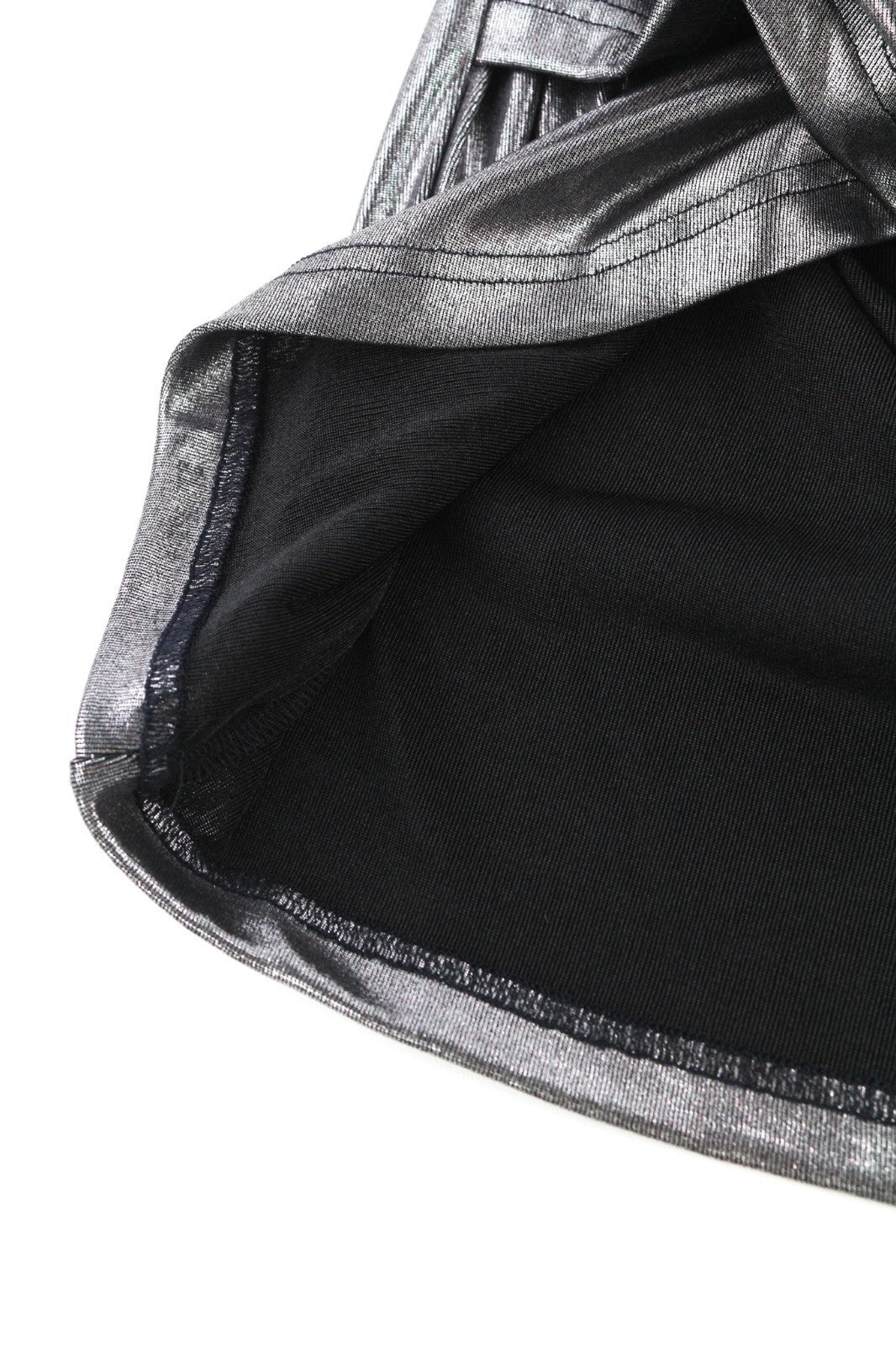 JOHN RICHMOND Women's Dress S Silver Shiny Long Sleeve Mock Neck Mini Fit