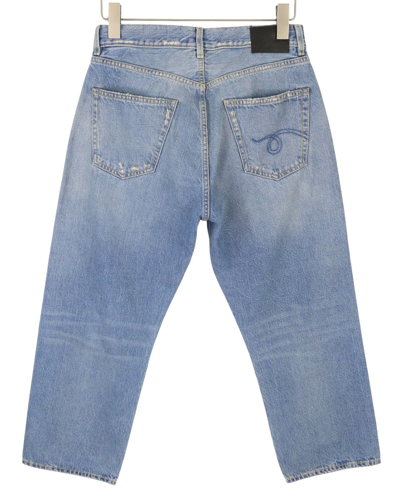 R13 X-BF moteriški džinsai 25 Merrin mėlyni ūsai su išblukusia, žema juostele, užtrauktuku PF25 RRP799 