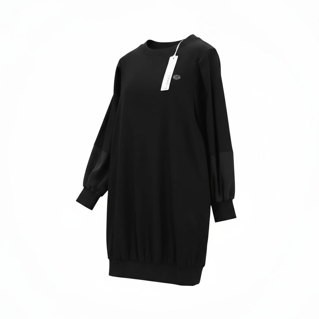 JOHN RICHMOND Women's Dress S Black Long Sleeve Cotton Knee Length All Seasons