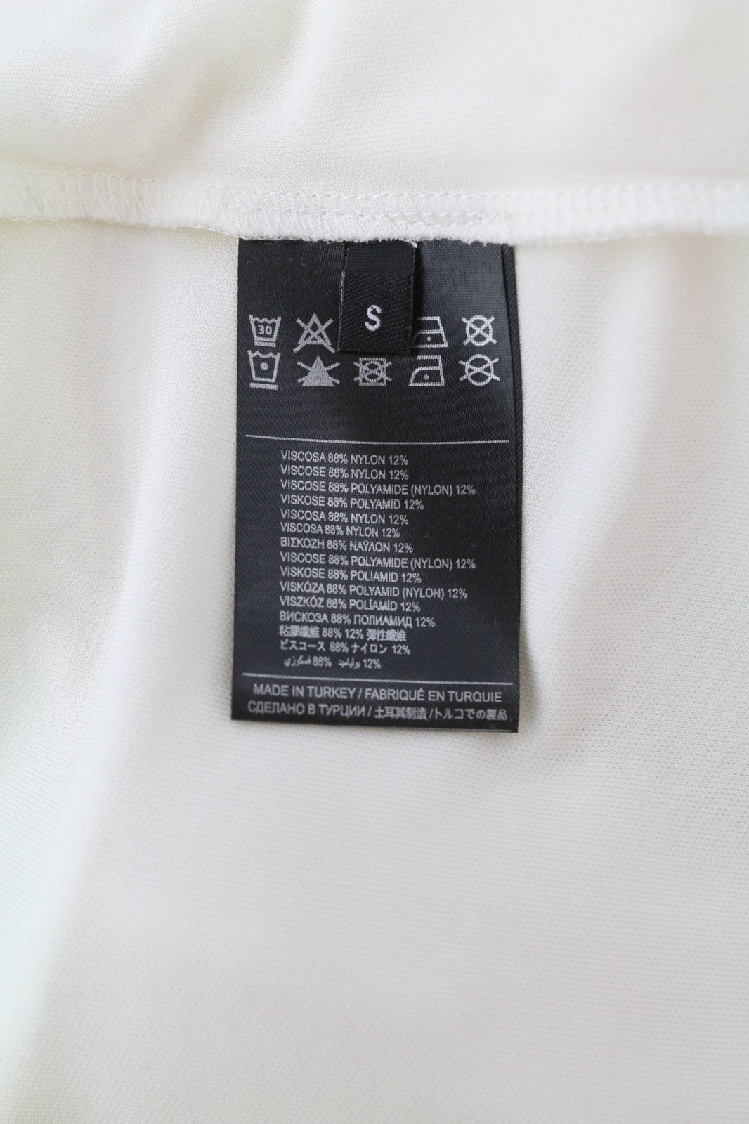 RICHMOND Women's T-Shirt S Off White Short Sleeve Strap Zip Logo All Seasons