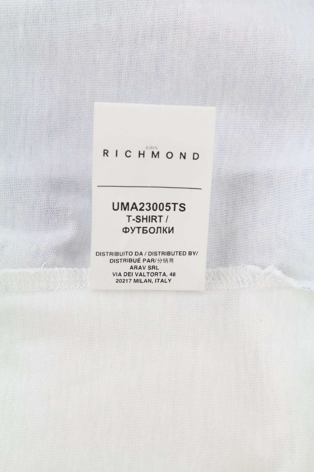 JOHN RICHMOND Men's T-Shirt M White Crew Printed Short Sleeve All Seasons