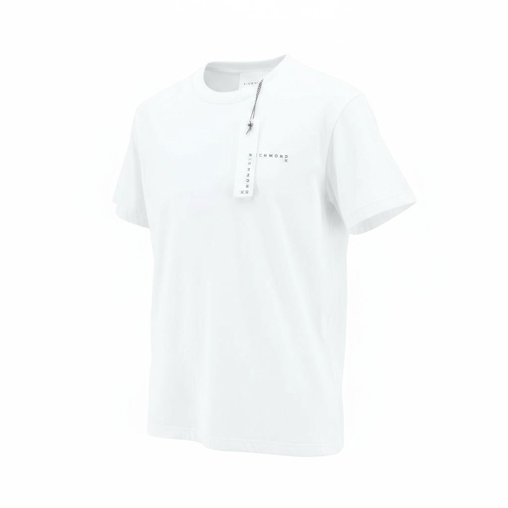 JOHN RICHMOND Men's T-Shirt M White Crew Short Sleeve Cotton Loose All Seasons