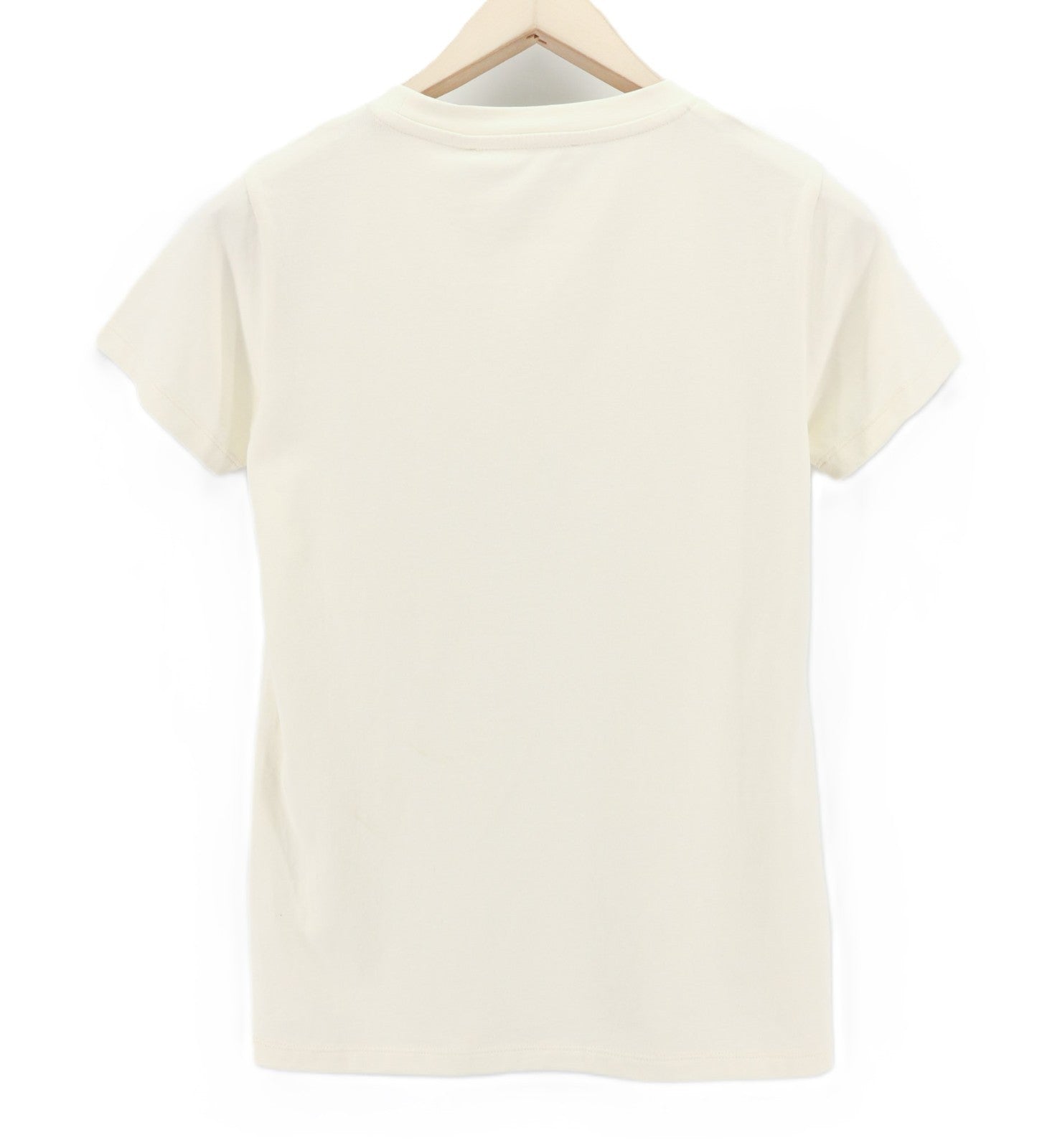 JOHN RICHMOND Women's T-Shirt S Beige Crew Cotton Short Sleeve Stretch Logo