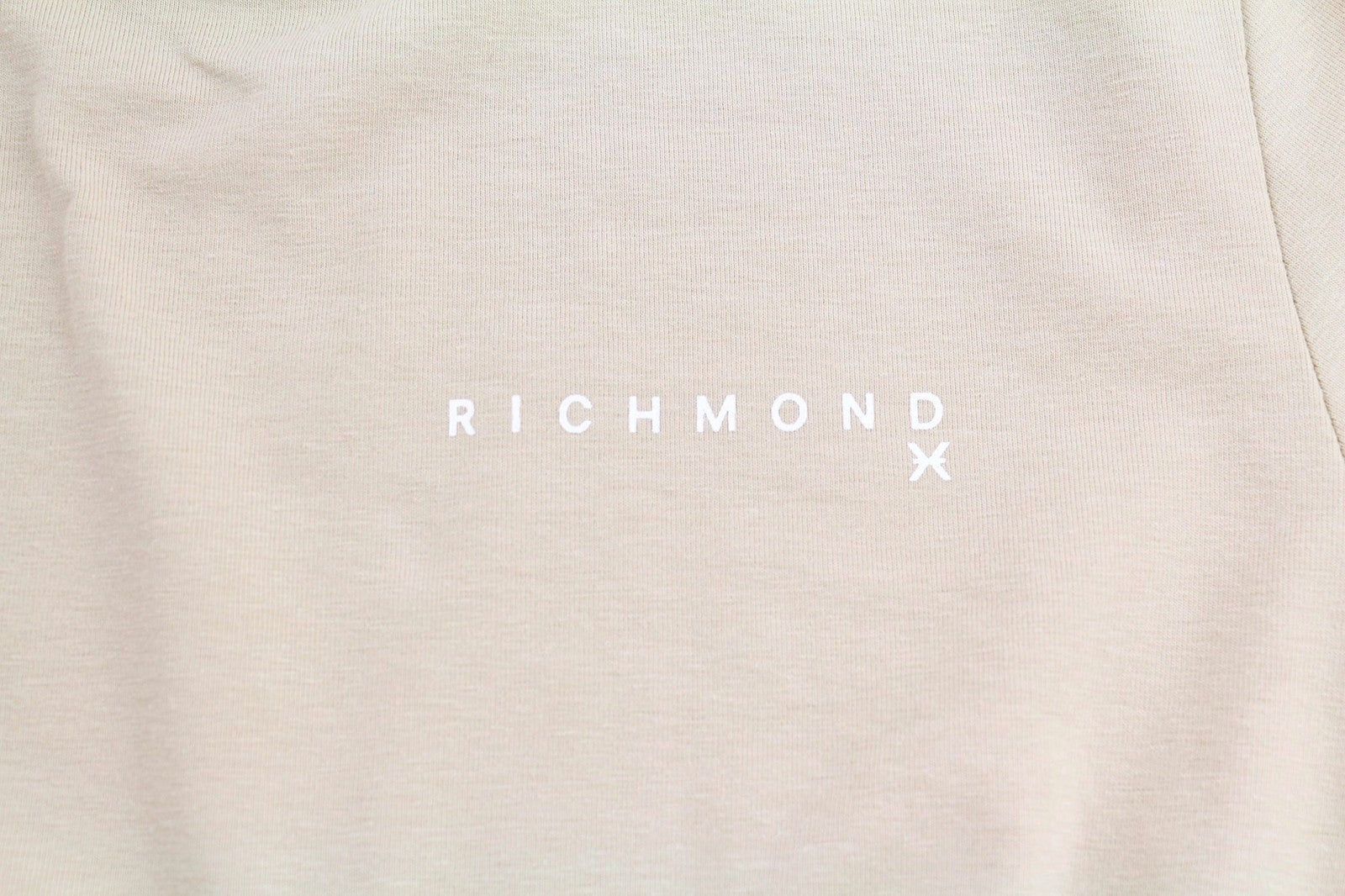 RICHMOND Women's T-Shirt S Beige Crew Short Sleeve Logo Stretch All Seasons