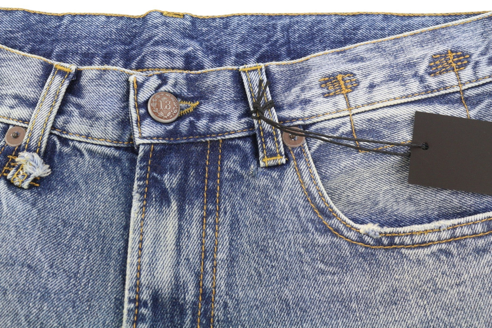 R13 Boyfriend moteriški džinsai 27 Jasper trumpinti ūsai išblukusi mėlyna PF25 RRP699 