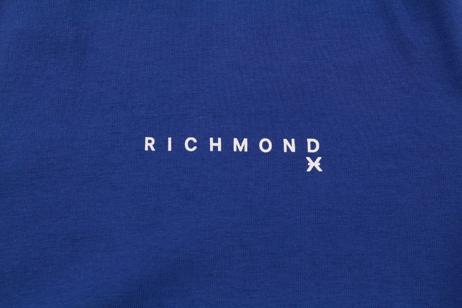 RICHMOND Men's T-Shirt M Blue Crew Short Sleeve Cotton Logo Stretch All Seasons