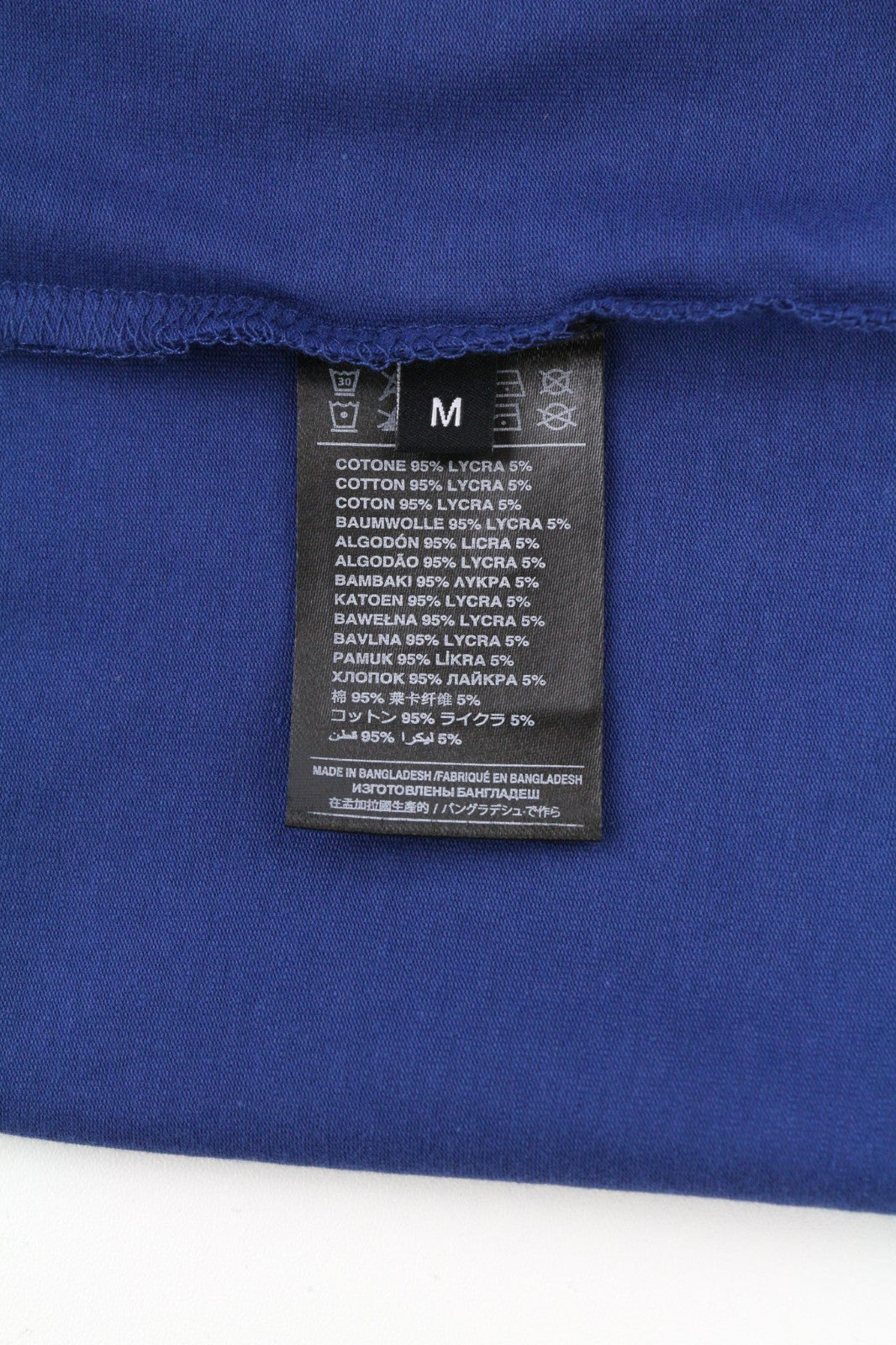 RICHMOND Men's T-Shirt M Blue Crew Short Sleeve Cotton Logo Stretch All Seasons