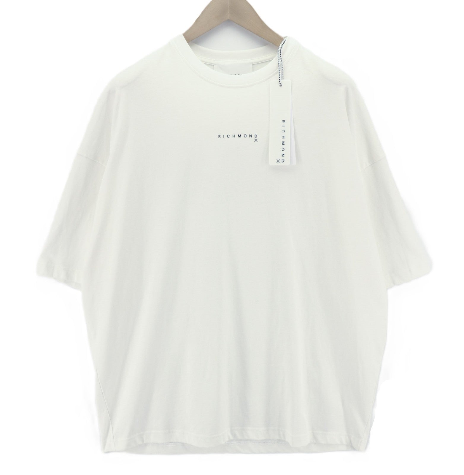 JOHN RICHMOND Men's T-Shirt M White Loose Oversized Crew Cotton Short Sleeve