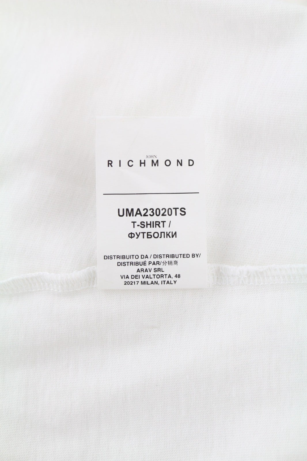 JOHN RICHMOND Men's T-Shirt M White Loose Oversized Crew Cotton Short Sleeve