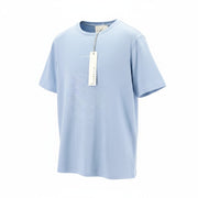 JOHN RICHMOND Women's T-Shirt S Light Blue Oversized Crew Front Short Sleeve