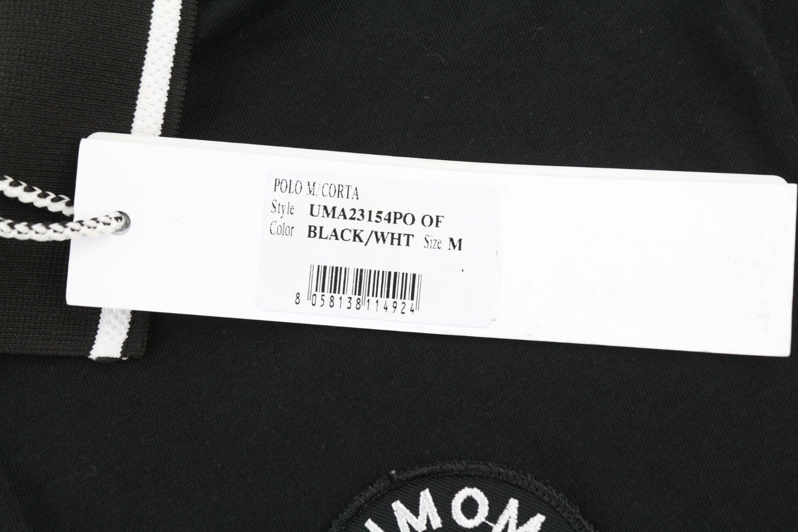 JOHN RICHMOND Men's T-Shirt M Black Polo Short Sleeve Patch Logo All Seasons