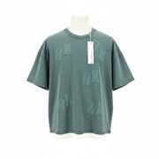 JOHN RICHMOND Men's T-Shirt L Green Oversized Crew Neck Patch Logo Short Sleeve