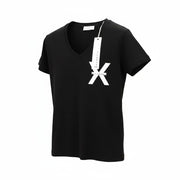 RICHMOND Women's T-Shirt S Black V-Neck Logo Short Sleeve Casual All Seasons