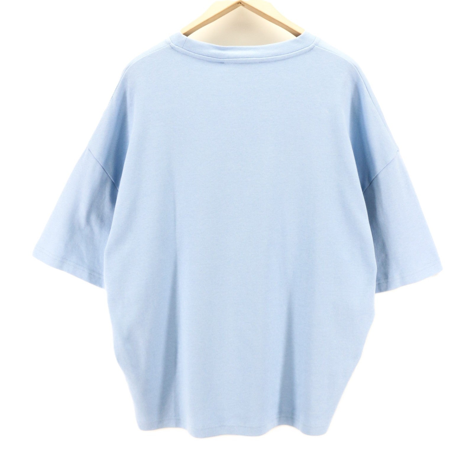 JOHN RICHMOND Men's T-Shirt M Blue Placid Crew Oversized Short Sleeve Printed