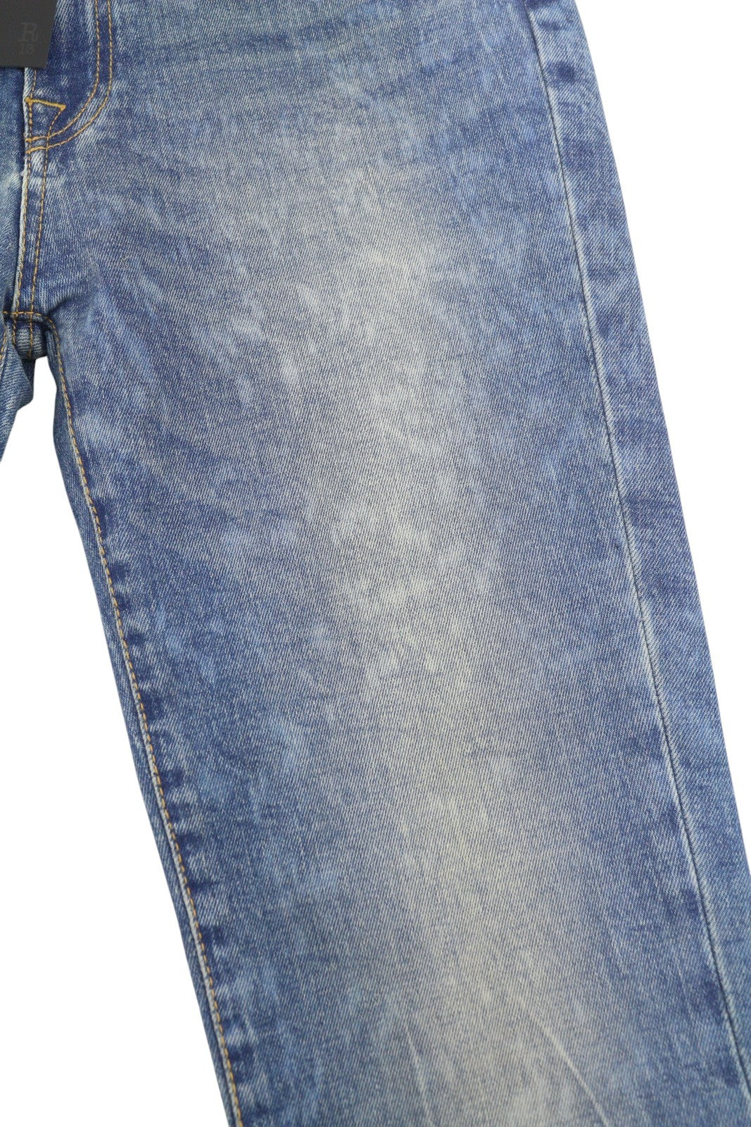 R13 Kick Fit moteriški džinsai 29 Kelly Stretch platėjančios trumpintos iki kulkšnių blukusios mėlynos spalvos RRP699 