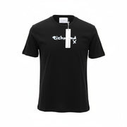 JOHN RICHMOND Men's T-Shirt M Black Crew Short Sleeve Logo Print All Seasons