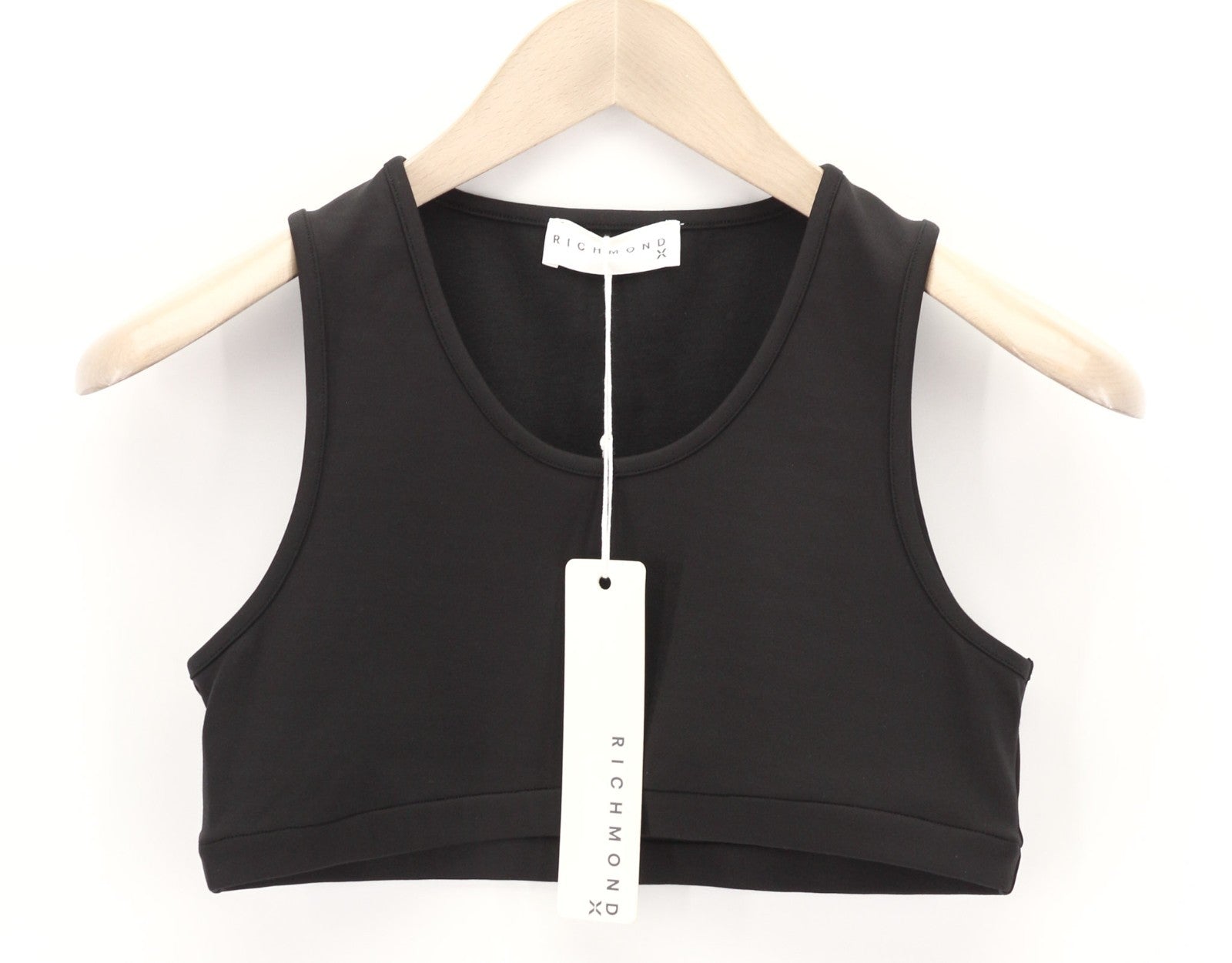 RICHMOND Fitness Women's T-Shirt S Black Crop Tank Round Logo Neck All Seasons