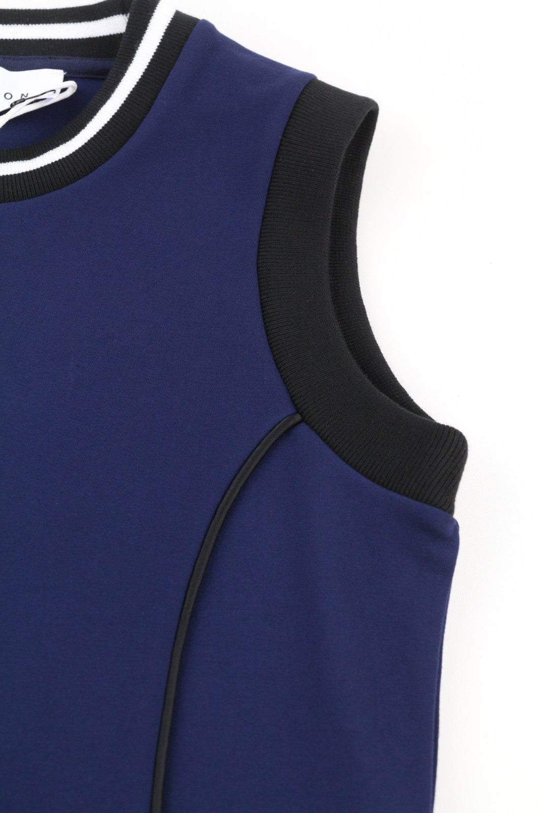 RICHMOND Women's T-Shirt S Dark Blue Sleeveless Crop Tank Logo Stretch Crew