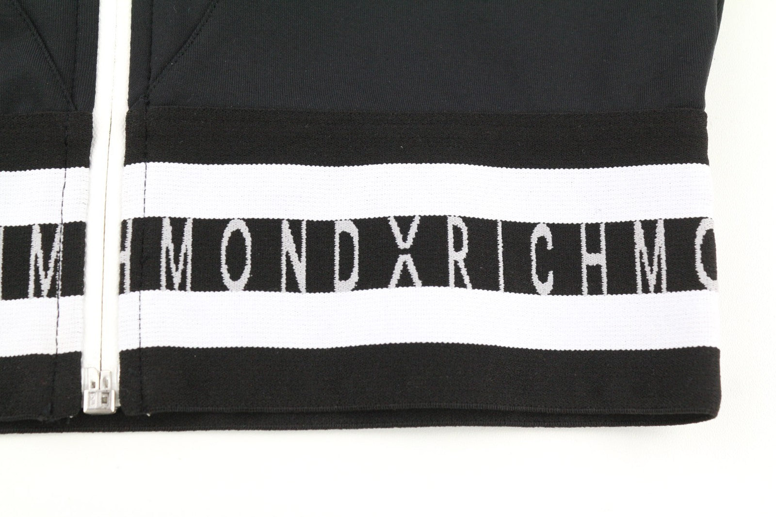 RICHMOND Fitness Women's T-Shirt S Black Sleeveless Zip Crew Crop Logo Stretch