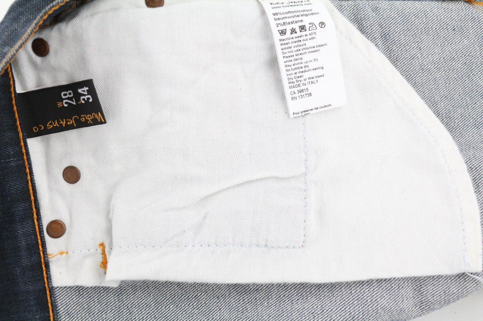 NUDIE JEANS Thin Finn Grey Authentique Used Men's Jeans W28/L34 Slim Cotton Zip