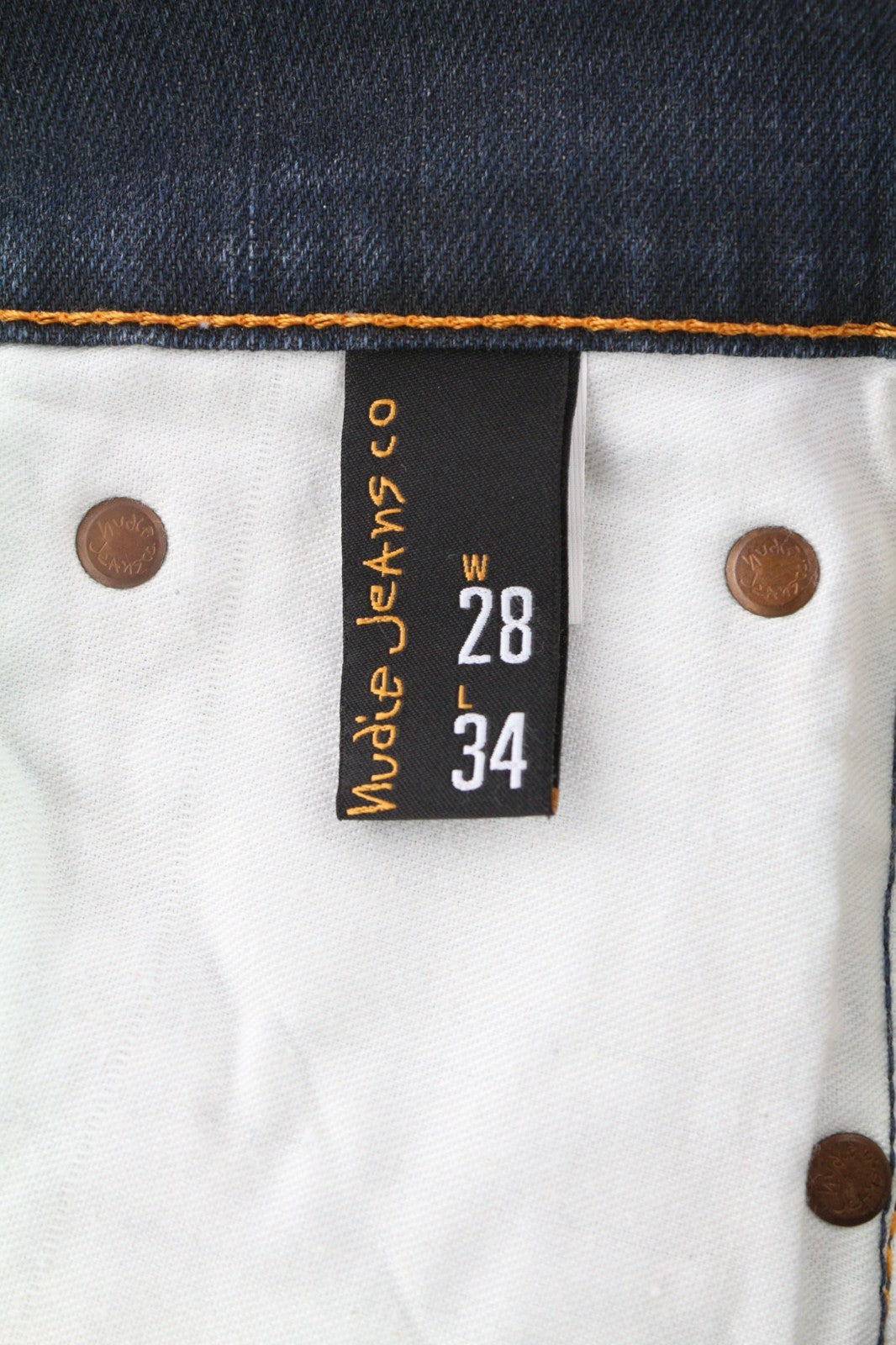 NUDIE JEANS Thin Finn Grey Authentique Used Men's Jeans W28/L34 Slim Cotton Zip