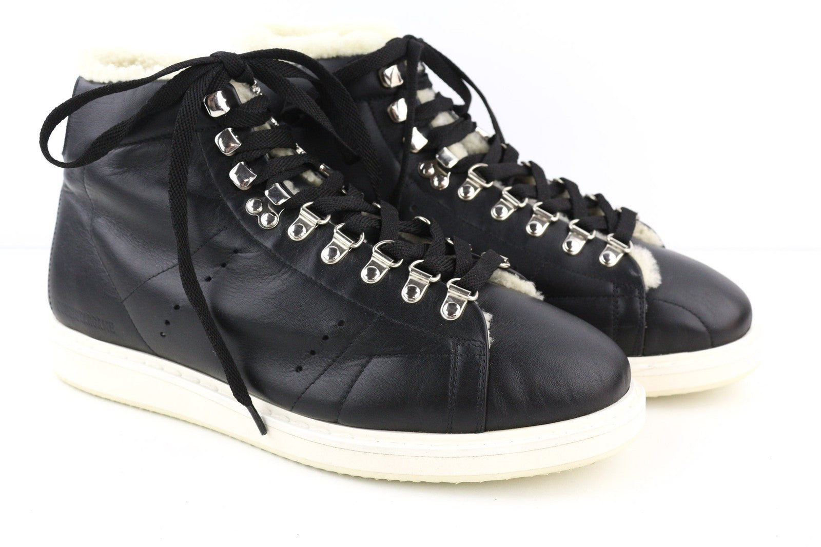 GOLDEN GOOSE GGDB Stargame Men's Sneakers EU43 Black Leather Ankle Top Logo