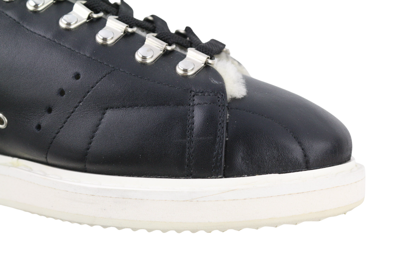 GOLDEN GOOSE GGDB Stargame Men's Sneakers EU43 Black Leather Ankle Top Logo