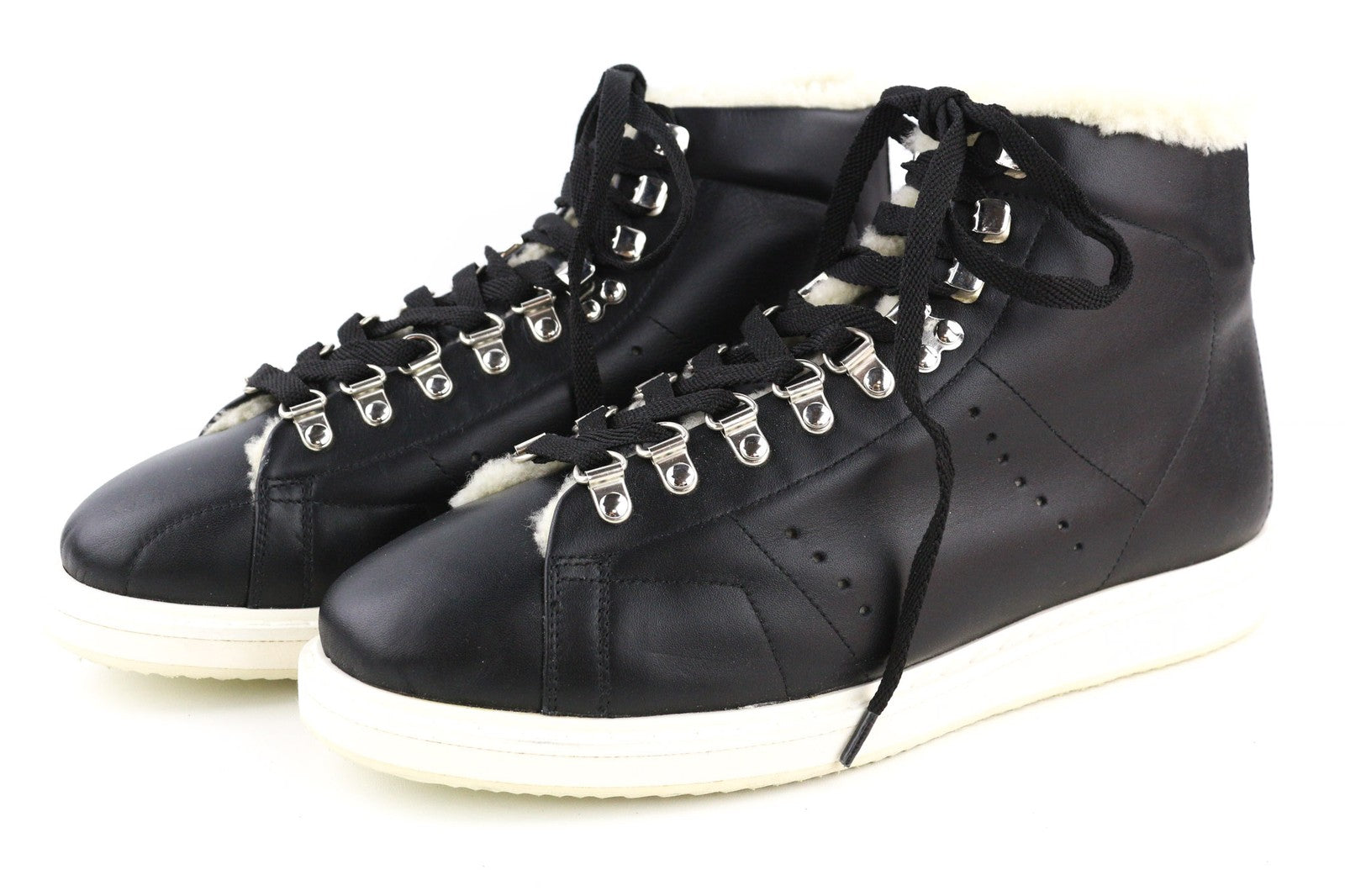 GOLDEN GOOSE GGDB Stargame Men's Sneakers EU43 Black Leather Ankle Top Logo