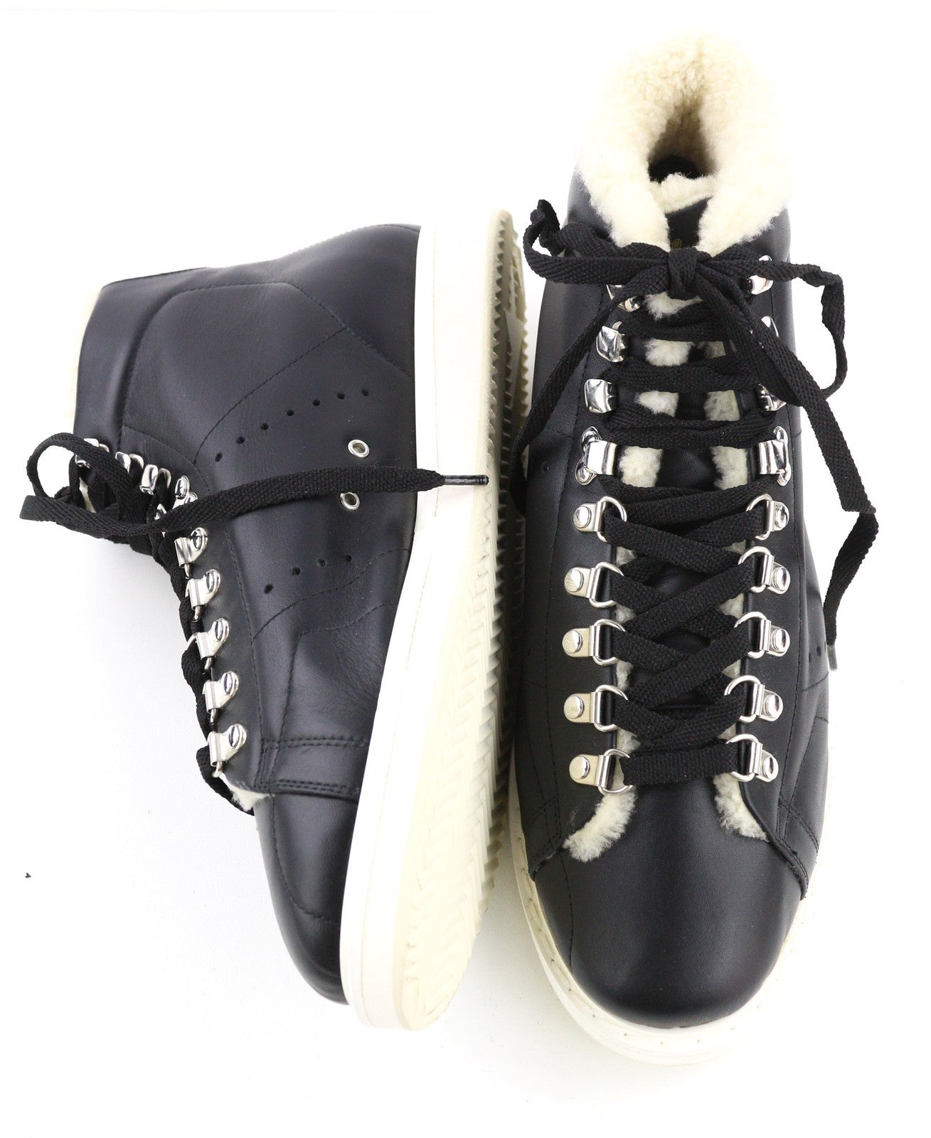 GOLDEN GOOSE GGDB Stargame Men's Sneakers EU43 Black Leather Ankle Top Logo