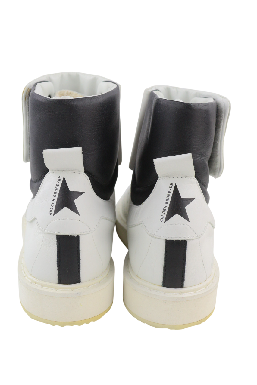 GOLDEN GOOSE Men's Sneakers EU39 White Leather High Top Lace Up Strap