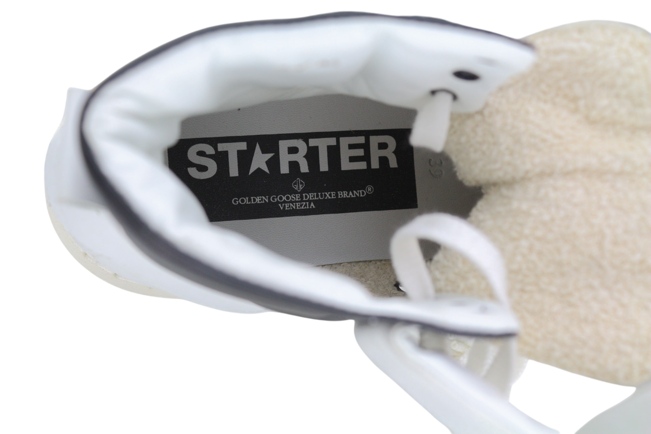 GOLDEN GOOSE Men's Sneakers EU39 White Leather High Top Lace Up Strap