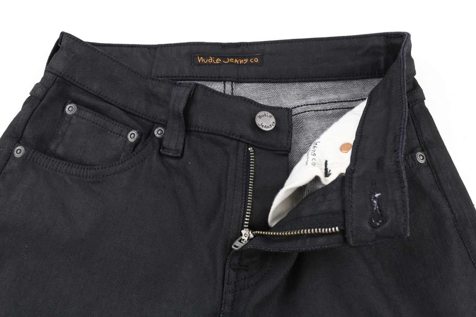 NUDIE JEANS Skinny Lin Women's Jeans W27/L32 Black In Black Coated Organic