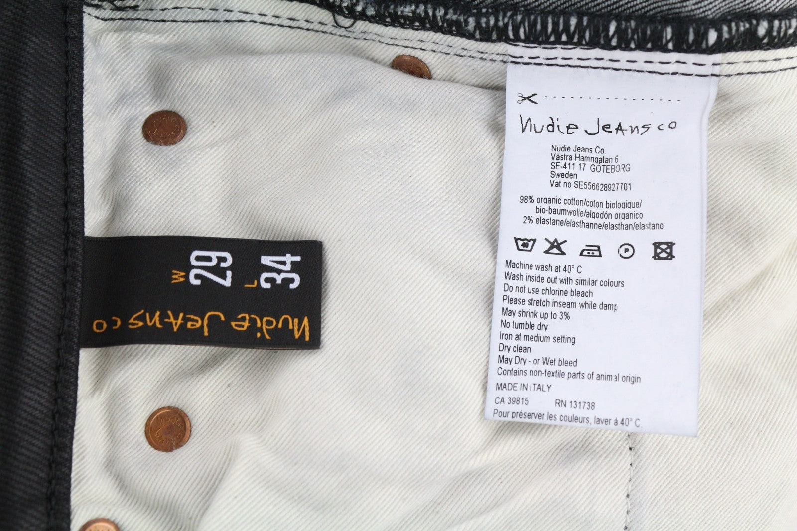 NUDIE JEANS Skinny Lin Men's Jeans W29/L34 Black In Black Coated Cotton Organic