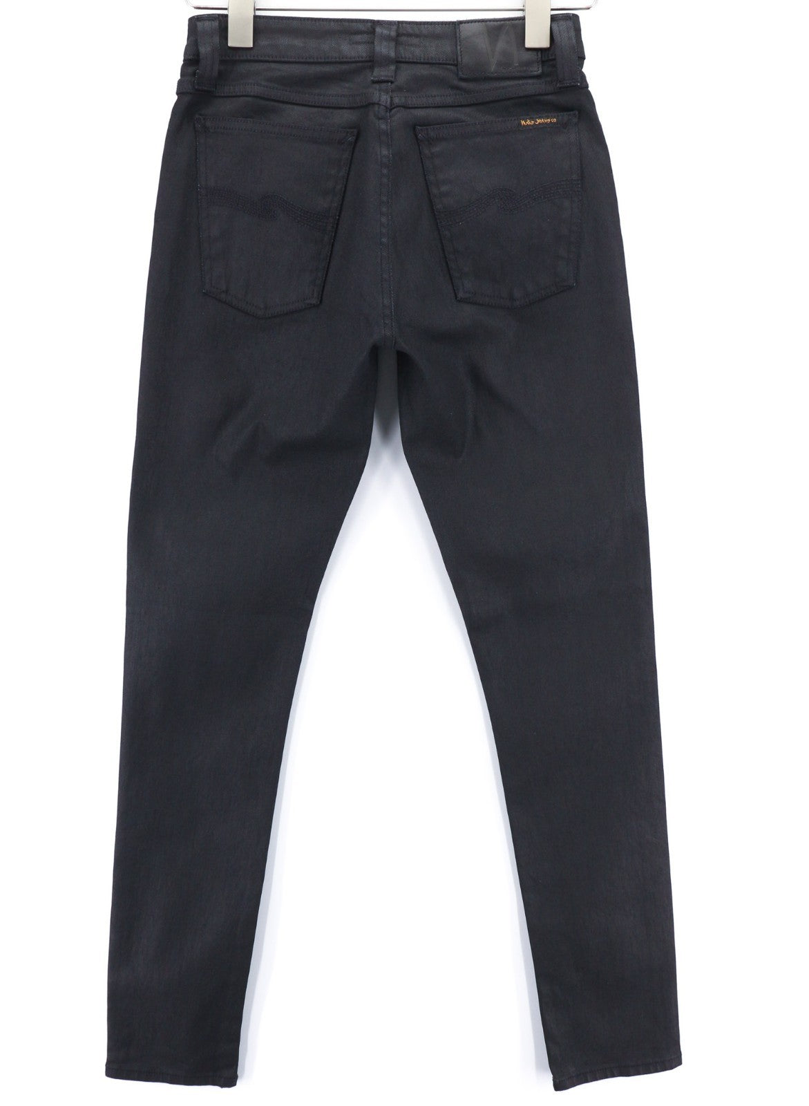 NUDIE JEANS Skinny Lin Men's Jeans W28/L32 Black In Black Coated Organic Dark