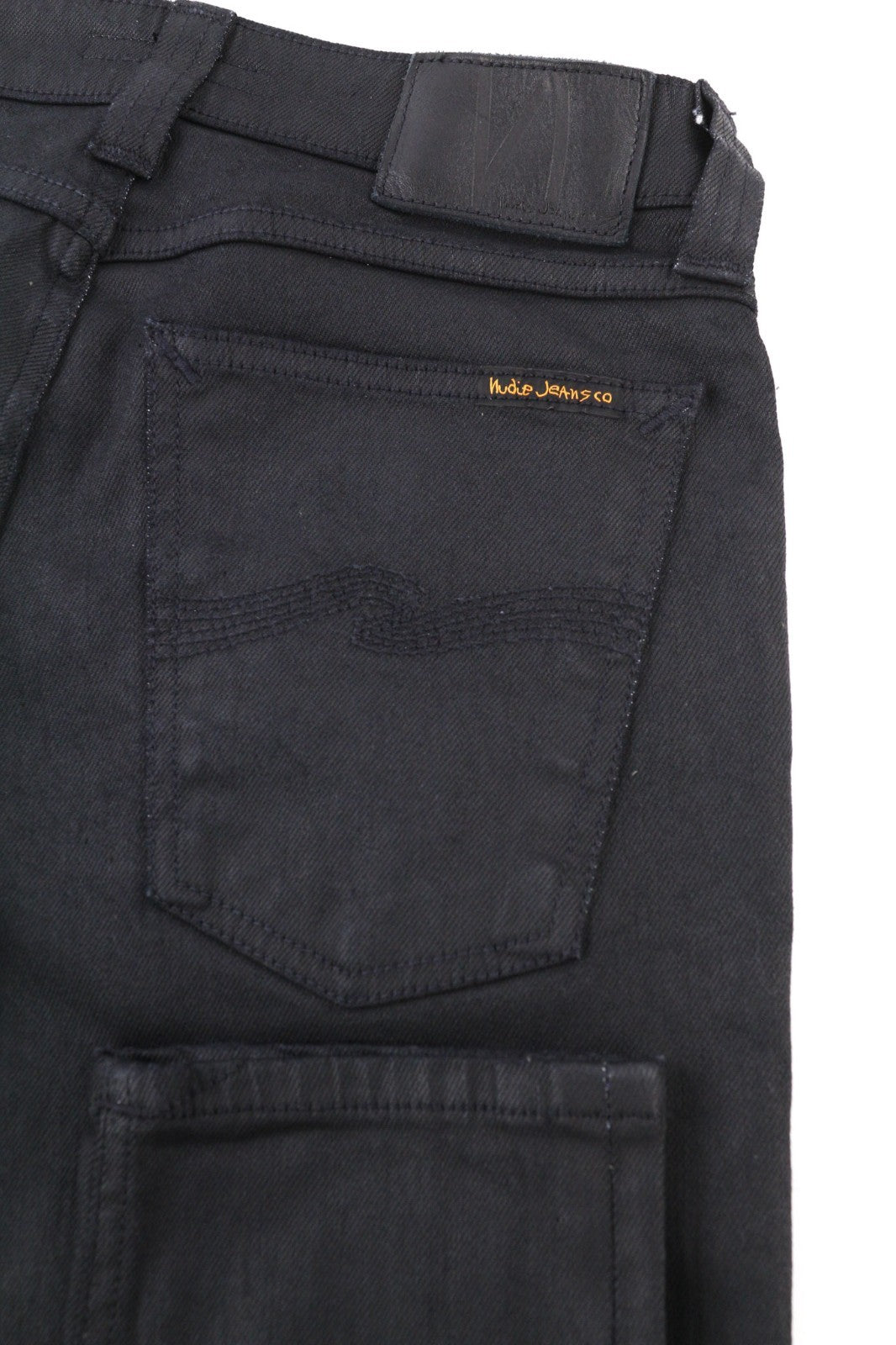 NUDIE JEANS Skinny Lin Men's Jeans W28/L32 Black In Black Coated Organic Denim