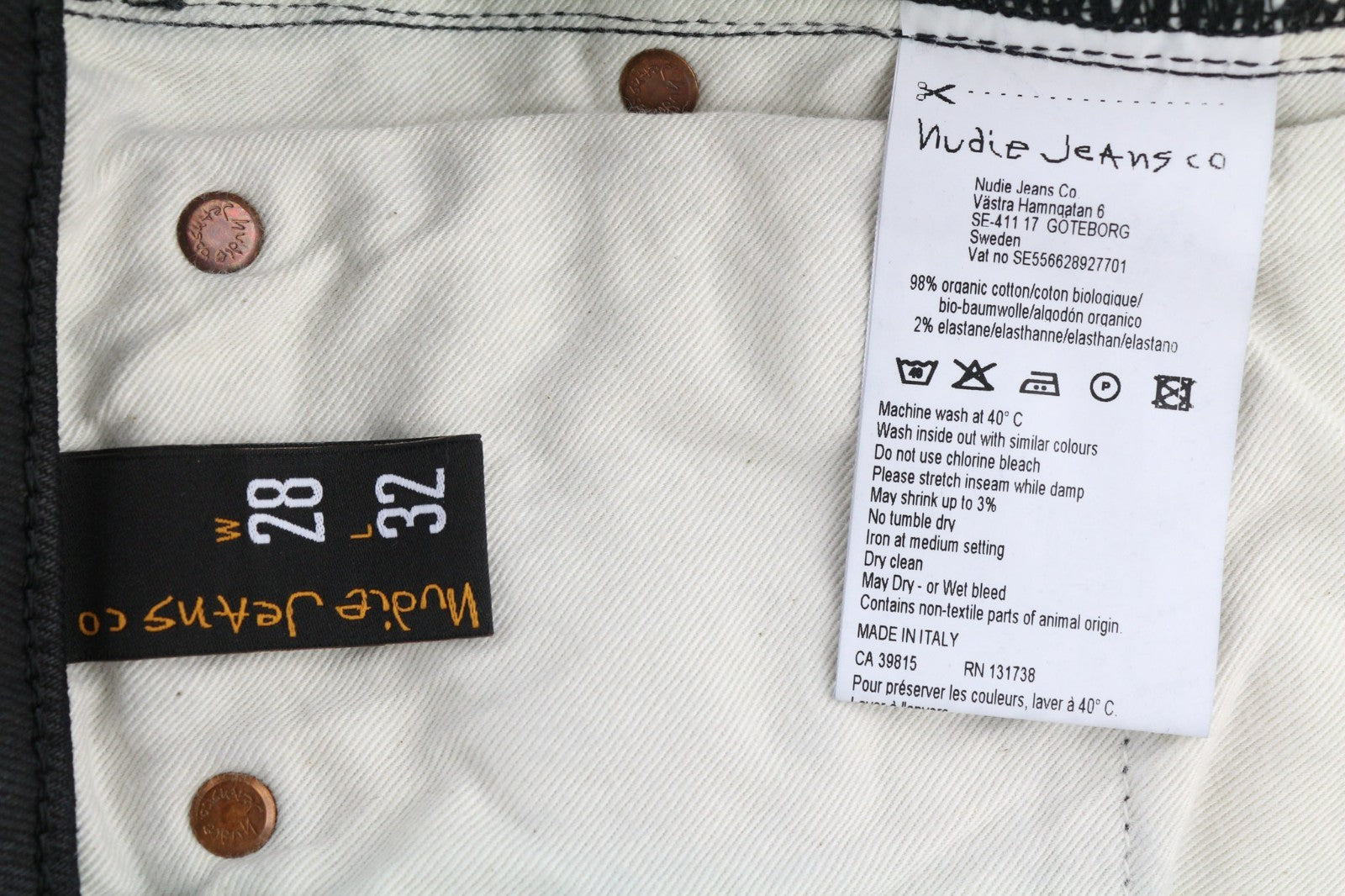 NUDIE JEANS Skinny Lin Men's Jeans W28/L32 Black In Black Coated Organic Denim