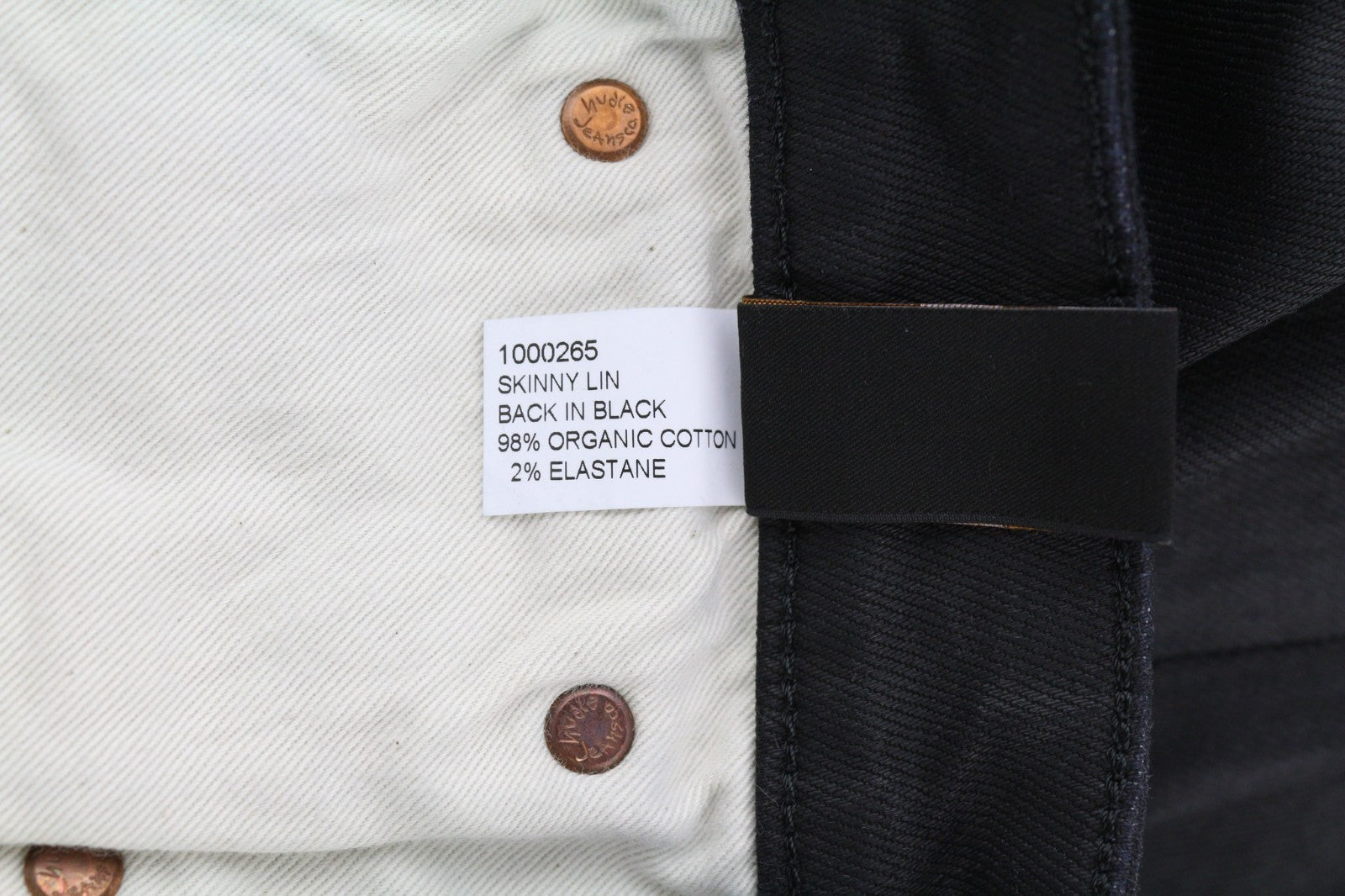 NUDIE JEANS Skinny Lin Men's Jeans W28/L32 Black In Black Coated Organic Denim