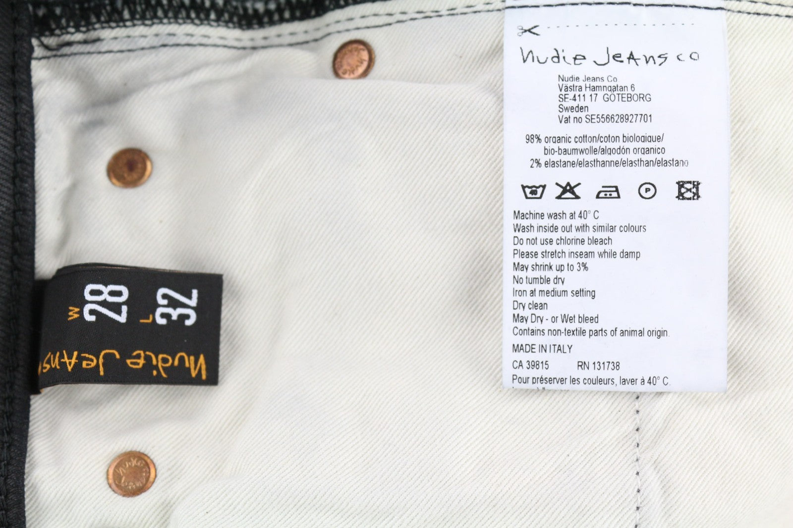 NUDIE JEANS Skinny Lin Men's Jeans W28/L32 Black In Black Coated Cotton Zip